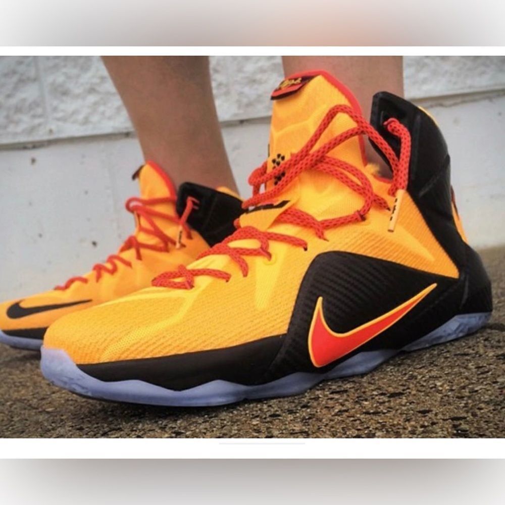 Nike Lebron XII 12 "Witness" Laser Orange/Bright Crimson 684593-830 Men Size 12